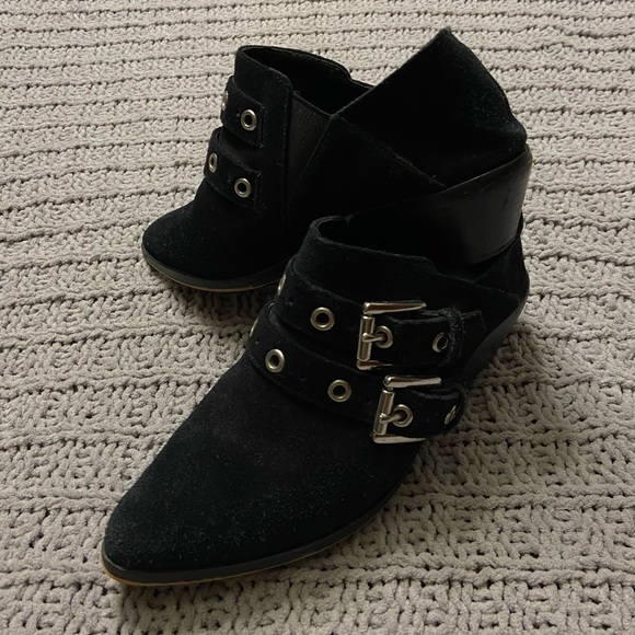 RebeccaMinkoff Austen suede buckle booties - Picture 3 of 14